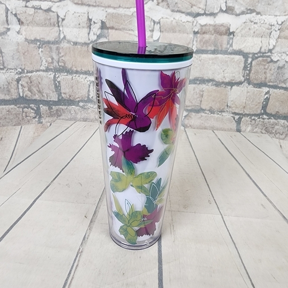 Starbucks 2022 Spring Purple  Green Floral 24 oz Tumbler Cold Cup - Picture 5 of 11
